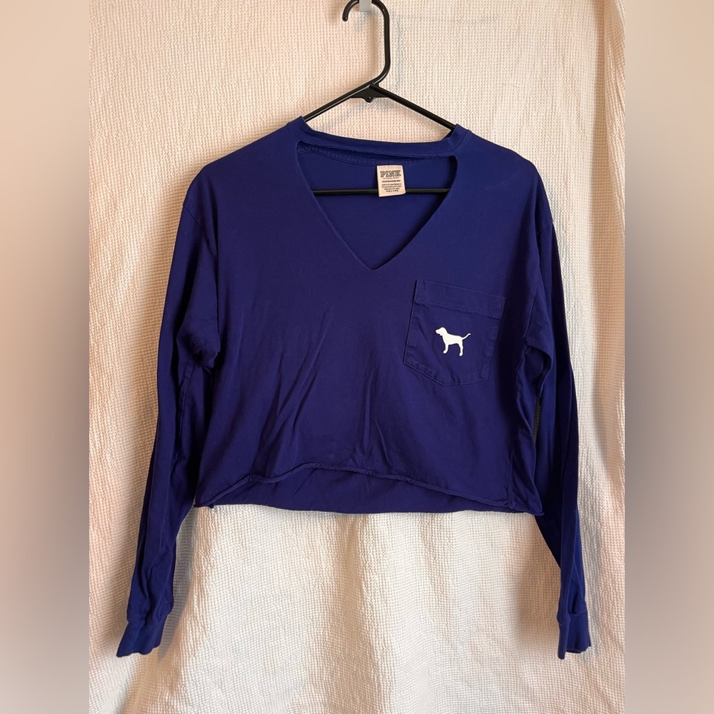 XS Victoria’s Secret cropped long sleeve tee shirt